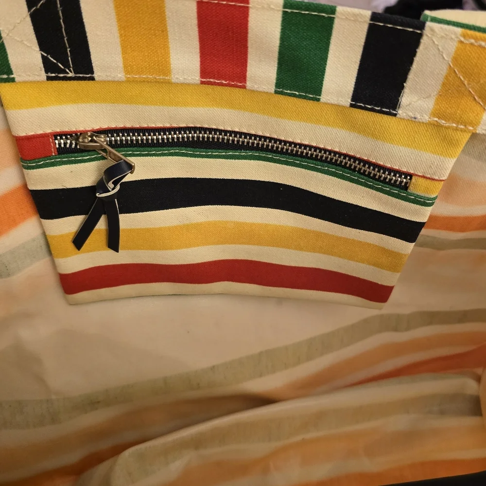 3-Piece Striped Multicolor Tote Bag Set
